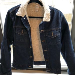 American Apparel Denim Sherpa Jacket